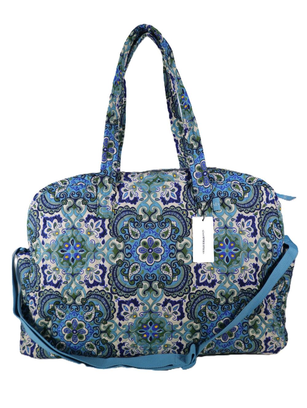 Vera Bradley Large Cotton Quilted Weekender Travel Bag - Maritime Medallion-NWT